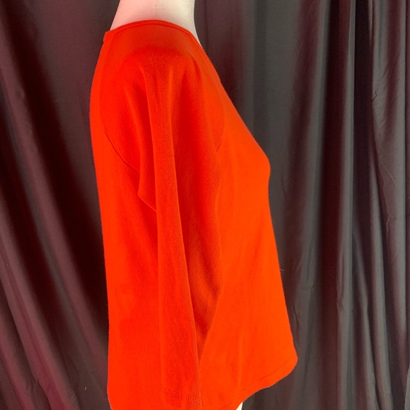 Tommy Hilfiger orange 3/4 sleeve tee with blue T size XL - Picture 4 of 6